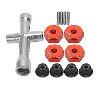 BONKZEBU Adaptador Hexadecimal de la Rueda de 12 Mm de Espesor de 5 Mm Aleación de Aluminio de Aluminio Tuerca de Tuerca No con Llave Cruzada para Accesorios para Automóviles de 1/10 RC (Rojo)