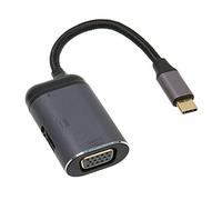 BONKZEBU Adaptador Tipo C a VGA HD Plug and Play 4K 60HZ USB C Estación de Acoplamiento Configuración de Monitores Duales para Tableta Aleación de Aluminio