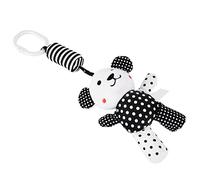 BONKZEBU B&W Stripe Plush Wind Chimes Sonajero Juguete Fomenta la Intención de Agarre para Bebés, 3 Meses +, 1 Pieza (Colgante oso a rayas blancas y negras)