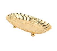 BONKZEBU Bandeja Ovalada de Metal, Plato Pequeño y Elegante para Servir, para Buffet de Restaurante en Casa, Metal Resistente, 1 Unidad (Pequeña)