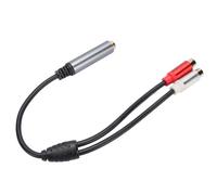 BONKZEBU Cable Divisor de Doble Canal Chapado en Oro de 6,35 Mm para Altavoz Mezclador Amplificador, Cable de Carcasa de Aleación de Zinc para Micrófonos, Amplificadores de Potencia, 11,8 Pulgadas