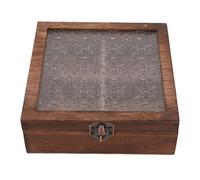 BONKZEBU Caja Organizadora de Maquillaje de Madera con Diseño Floral Vintage, Pequeña y Compacta para Almacenamiento de Cosméticos y Joyas para Escritorio Tocador, Regalo Práctico para Diversas