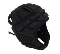 BONKZEBU Casco de Cáscara Blanda para Adultos, Casco de Fútbol de Rugby con Acolchado Múltiple de EVA Engrosado con Correa Ajustable y Ventilaciones Transpirables, para Fútbol, (Negra)