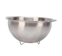 BONKZEBU Cesta de Colador de Alimentos de Metal Duradero con Asas para un Fácil Uso Colador de Cocina para Drenar Agua (Tamaño grande)