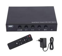 BONKZEBU Conmutador Multivisor 4K, Conmutador Continuo 4x2 con 6 Pantallas (1)