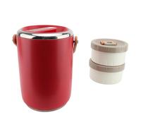 BONKZEBU Contenedor de Alimentos con Aislamiento de Acero Inoxidable 304, Lonchera Caliente para Adultos, Tarro Térmico Portátil a Prueba de Fugas para Picnics Al Aire Libre, Lonchera Apilable de 2