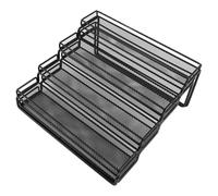 BONKZEBU Estante de Exhibición Extensible de 4 Niveles para Condimentos con Marco de Metal para Organización de Gabinetes y Organizador de Maquillaje