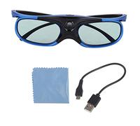 BONKZEBU Gafas 3D, Lentes Originales de Alta Transparencia Gafas Activas 3D Recargables, Soporte HD 1080P y ángulo de Visión Amplio de 150°, para Proyectores DLP Link