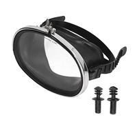 BONKZEBU Gafas de Buceo Libres, HD Vidrio Templado PVC Forma Ovalada Anti Niebla Gafas de Buceo de una Sola Lente, con Correa Ajustable para Hombres Adultos Mujeres Snorkel Pesca Deportes (L)