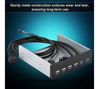 BONKZEBU Hub USB Multifuncional del Panel Frontal 4 USB2.0 2 USB3.0 para una Cómoda Transferencia de Datos para Window2K/XP, Vista, 7, Mac Metal Negro 5.8x6.1x1.6in