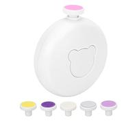 BONKZEBU Juego de Cortauñas Eléctrico para Bebés, Lima de Uñas con 6 Cabezales de Molienda, Operación con una Sola Tecla, Adecuado para Principiantes, ABS (Blanco)