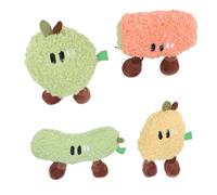 BONKZEBU Juguete de Peluche con Sonido de Hierba Gatera para Gatos Dentición, Juguete Interactivo para Masticar Gatos para Gatitos de Interior, con Sonido para Jugar, 4 Piezas para Amigos Felinos