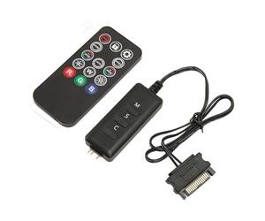 BONKZEBU Kit de Controlador ARGB de Fuente de Alimentación de 3 Pines, Efectos de Luz Autoajustables para Construcciones de PC de Bricolaje, Ventiladores RGB con Control Remoto, 1 Receptor + 1