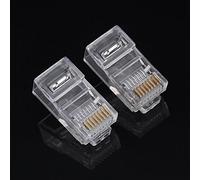 BONKZEBU Kit de Enchufe de Cable de Red Cat5e Transparente, Conector RJ45 de 100 Piezas para Transmisión de Datos