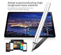 BONKZEBU Lápiz óptico de Alta Precisión S9, Lápiz de Disco de Tableta Negro de Cristal de Carbono para Escribir y Dibujar, óptico Ligero para Estudiantes (Cortina de Nieve Plateada)