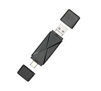 BONKZEBU Lector de Tarjetas de Almacenamiento USB 3 en 1, Compacto y Duradero para una Transferencia de Archivos Eficiente para OS X de Tamaño Pequeño (Negro)