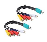 BONKZEBU Línea de Señal de Componentes de 2 uds., Cable de y Vídeo de 3,5mm + 2,5mm A 5RC A, Adaptador de TV LCD para