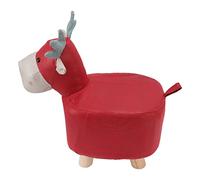 BONKZEBU Los Reposapiés de Animales con Forma de Jirafa Evitan Resbalones Taburetes Lindos para Niños, Taburetes de Dibujos Animados de Madera de Pino Suave para la Familia, Jardín de Infantes (Rojo)