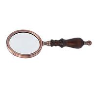 BONKZEBU Lupa de Lectura de Metal 10X, Lupa de Mano para Personas Mayores | Lupa con de madera con lente de vidrio óptico, diseño portátil liviano para lectura de personas mayores, joyas, monedas,