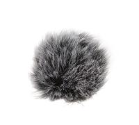 BONKZEBU Manguito de Viento Lavalier de Piel Artificial para Eliminación del Ruido del Viento y Decoración de Micrófono para Creadores de Contenido y Podcasters (En blanco y negro)