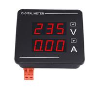 BONKZEBU Medidor de Corriente de Voltaje de CA Pantalla LED Eficiente 2 en 1 para Uso Doméstico Voltímetro de CA Amperímetro con Instalación Integrada para Entusiastas del Bricolaje Material ABS