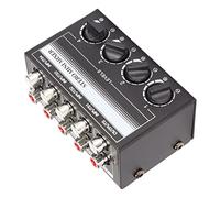 BONKZEBU Mini Mezclador Estéreo Profesional Portátil, Divisor Pasivo de 4 Canales Fácil de Usar para Grabación de Estudio en Clubes Pequeños, Negro