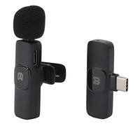 BONKZEBU Mini Micrófono Lavalier Inalámbrico Micrófono de Recogida de 360 Grados para Grabaciones de Transmisión en, de Solapa con Clamp/Holder para Transmisión de Videos, Mini de Solapa en Negro