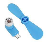 BONKZEBU Mini Ventilador Portátil Micro USB de Mano Pequeño para Teléfonos Inteligentes OTG, Viento Fuerte, Verde (Azul)