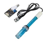 BONKZEBU Módulo de Sensor de PH Precisión de 0,1 PH, Valor 0-14 Interfaz BNC XH2.54 Kit de Sonda de Electrodo PH con Indicador de Potencia, Módulo de Detección de PH para Acuarios