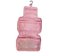 BONKZEBU Neceser de Viaje, Organizador de Cosméticos Colgante Portátil para Hombres y Mujeres, Tela Oxford Compacta, 24x16x9cm (Rosa)