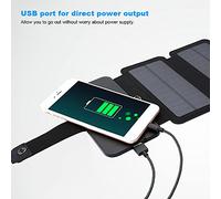 BONKZEBU Ninguna Fuente de Alimentación Móvil Plegable USB del Cargador del Panel Solar de la Batería para el Uso Respetuoso del Medio Ambiente (Negra)