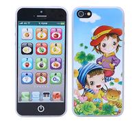 BONKZEBU Niño Que Aprende Inglés Música Juguete Pantalla Táctil Teléfono Móvil Educación Temprana Durante 18 Meses Arriba, Plástico Negro, 1 Juguete de Teléfono de Aprendizaje para Viajes (Negro)