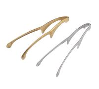 BONKZEBU Pinzas de Cocina de Acero Inoxidable Inoxidable con Largo para Asar a la Parrilla, Pinzas Antideslizantes para Servir para Fiestas, 10,1 X 0,4 Pulgadas, Doradas y Plateadas