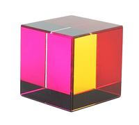 BONKZEBU Prisma óptico de Cubo de Color, Hermoso Efecto de Refracción de Luz para Decoración del Hogar, Material de Vidrio Portátil y Duradero, Juguete Educativo para Niños, Cubo Colorido para (40mm)
