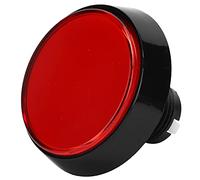 BONKZEBU Pulsador Redondo Grande con Luz LED y Botón de Consola de Juegos de Alta Sensibilidad y Respuesta Rápida para Accesorios de Consola de Juegos (Rojo+LED+Interruptor de Tres Patas)