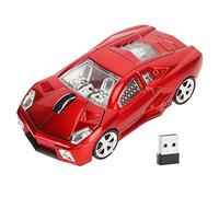 BONKZEBU Ratón Inalámbrico Matio Deportivo Estilo de Automóvil de 2.4 GHz USB Receptor 1600dpi LED Light Office Mouse para Computadora Portátil Desktop Computer