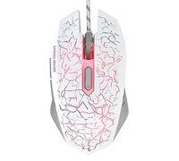 BONKZEBU Ratón óptico Ergonómico RGB para Juegos con Cable, Ratón de Ordenador USB de 3200 dpi para XP/7/8/10 ME Vista (Blanco)