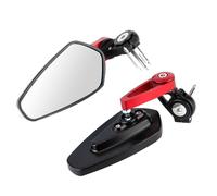 BONKZEBU Reflector Retrovisor de Aluminio Elegante para Motocicleta para una Conducción Más Segura, Espejo Lateral con Plano de 2 Piezas para Manillar de 7/8 Pulgadas, Negro/rojo/azul/plata, 5,5 X