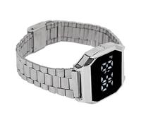 BONKZEBU Reloj Deportivo Digital LED con Alarma Elegante, Función de Luz Nocturna para Estudiantes, Relojes Rectangulares de Acero Inoxidable para Estudiantes (Dorado)