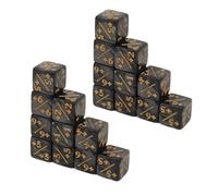 BONKZEBU Resistencia Al Impacto Juego de Dados Numéricos Negros de 20 Piezas de 16 Mm para Juegos de Matemáticas y Estrategia, Livianos y Fáciles de Transportar
