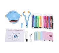 BONKZEBU Robot de Dibujo para Niños con 150 Tarjetas de Aprendizaje, Máquina de Pintura de Arte Inteligente Educativa Interactiva por Voz, Robot de Dibujo de Aprendizaje Creativo (Azul Cielo)