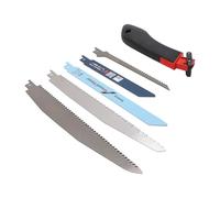 BONKZEBU Sierra de Mano con Rápido, 5 Cuchillas para Paneles de Yeso, Poda de árboles, Herramienta de Jardinería Versátil para Aficionados a la Carpintería, Aleación de Aluminio