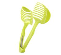 BONKZEBU Soporte para Cortar Tomates, Práctico Dispositivo Manual de Ayuda para Cortar para Cocina, Cortador de Limón PP para Pinzas Redondas para Frutas y Verduras