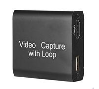 BONKZEBU Tarjeta de Captura Captura de Vídeo Compacta de Alta Definición para Game USB a con Tarjeta de de Bucle para Enseñanza de Vídeo, Resolución 4K para Operativo /, Aleación de Aluminio