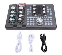 BONKZEBU Tarjeta de Sonido Digital, Graves Agudos Profesionales Ajustables con Reducción de Ruido de una Tecla y Soporte de Micrófono Dual, para Grabación de Música, Karaoke, Canto,