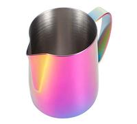 BONKZEBU Taza de café de Calidad Alimentaria, Jarra de Espuma única de Acero Inoxidable 304 con Asa para Latte Art, Color Morado (350ml)