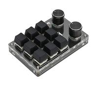 BONKZEBU Teclado Mecánico para Juegos de Modo Dual 9 Teclas 2 Perillas Teclado Inalámbrico BT USB OSU Programable DIY para Juegos de Oficina Laboratorio de Música Negro