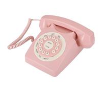 BONKZEBU Teléfono Vintage Llamada de Alta Definición, Teléfono con Cable de Calidad para Oficina en Casa Rosa, Retro Rosa, Vintage, Fijos para el Hogar