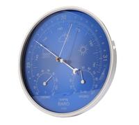 BONKZEBU Termómetro Barómetro Higrómetro Azul 3 en 1 para Colgar en la Pared para Todas las Estaciones Instrumento Meteorológico para Interiores y Exteriores para el Jardín del Hogar Aleación de