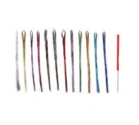 BONKZEBU Tinsel de Cabello Kit Extensiones de Niñas 12 Colores Respaldos Brillantes de Brillo Brillante para Fiestas de Plástico de Metal de Mascota de Todos los Días 1.2 Metros de Largo